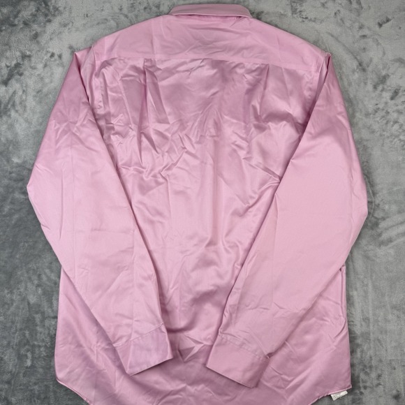 Calvin Klein Men's 16 1/2 36/37 Button Down Dress Shirt Long Sleeve Pink - Picture 5 of 7